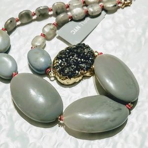 Druzy Beaded Statement Necklace
